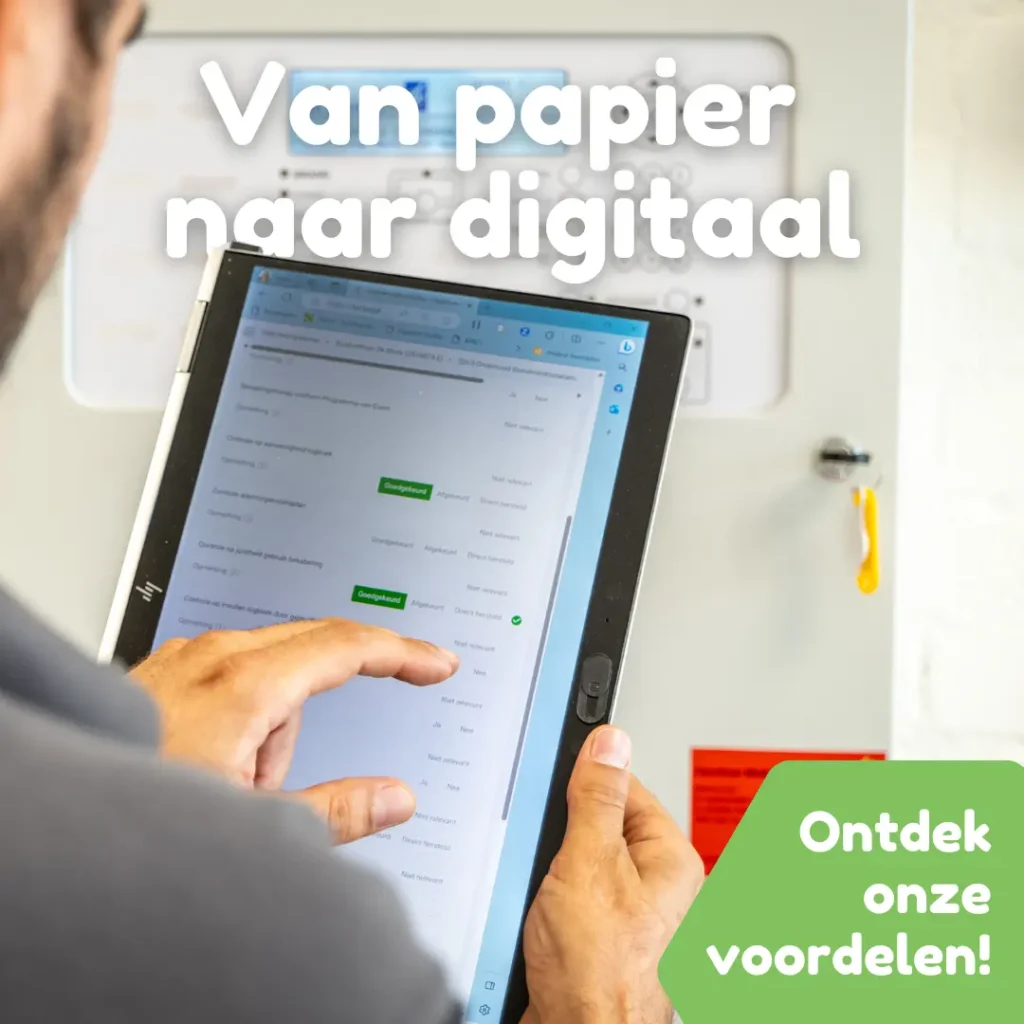 Meneer op tikken op een Ipad